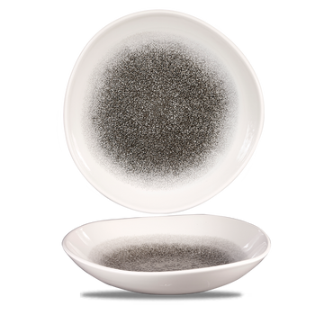 Raku Quartz Black Organic Bowl 25.3cm